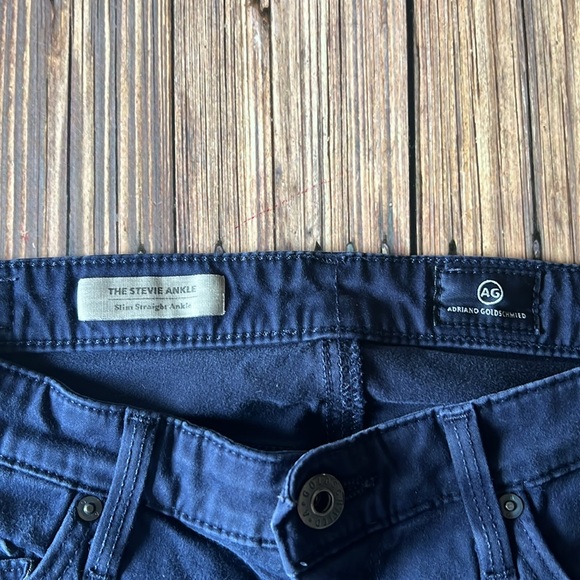AG Adriana Goldschmied Navy Blue Stevie Slim Straight Pants 29R - Picture 3 of 8
